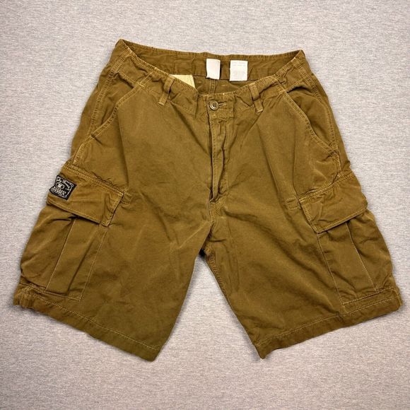 lucky brand mens army green cargo shorts size waist 31 inseam 10 American made - Picture 1 of 10